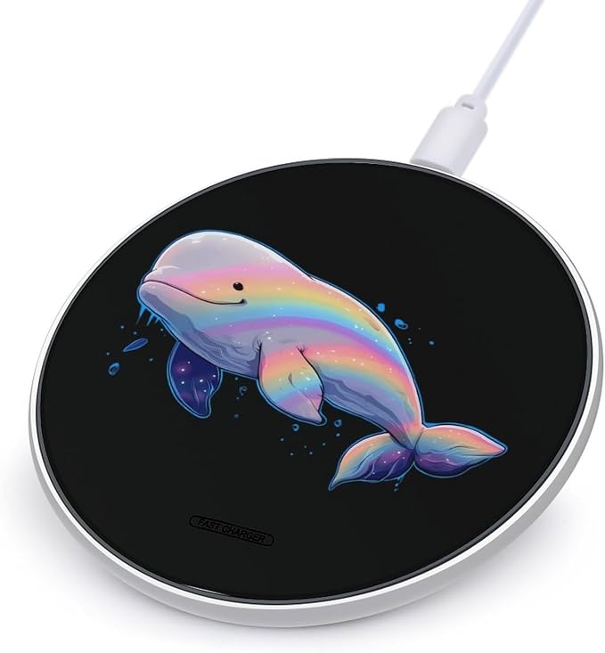 Rainbow Beluga Wireless Charger Portable Charging Pad | LightweightAll Smartphone
