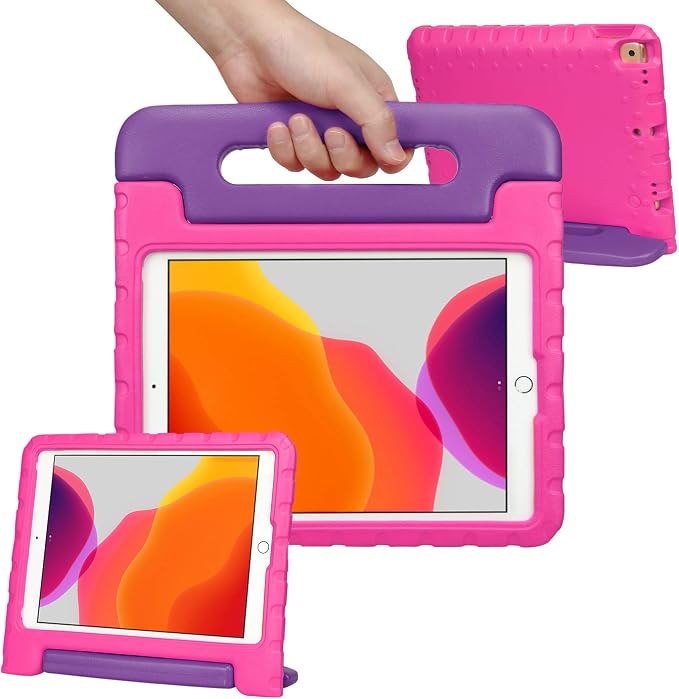 HDE Case for iPad 9th Generation Kids Shockproof Cover 10.2 inch with Handle Stand fits 2021 9th Gen 2020 8th 2019 7th Tablet - Black