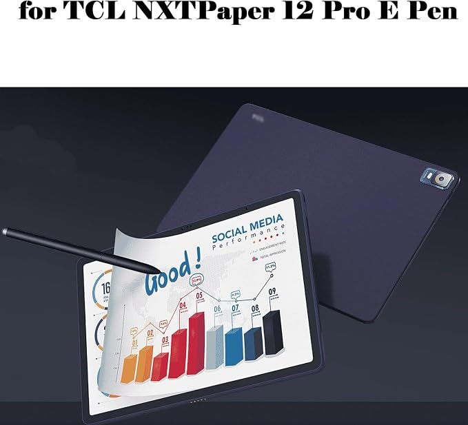 NXTPaper 12 Pro E Pen for TCL NXTPaper 12 Pro E PenStylus Pen for TCL NXTPaper 12 Pro E Pen 4096 SensitivityPalm Rejection(Black)