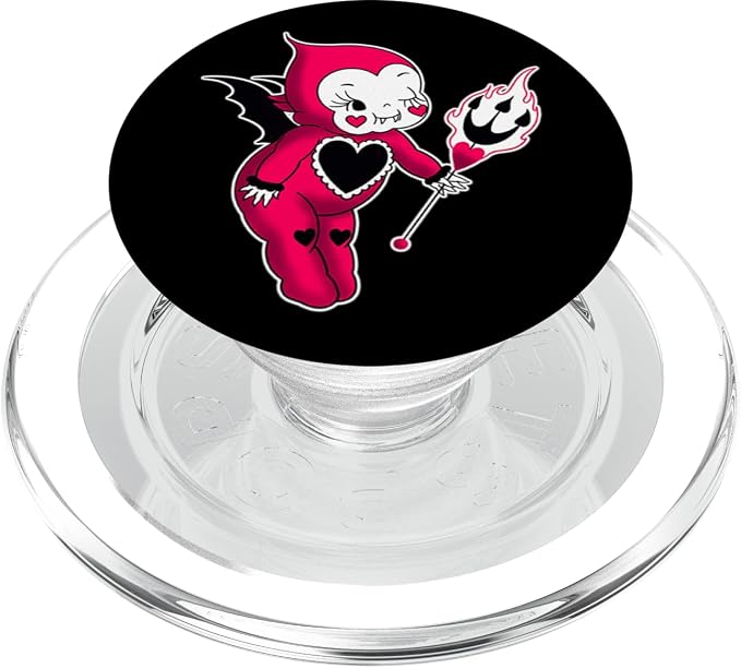 Kewpie Baby Devil Pitchfork Spooky Traditional Tattoo Flash PopSockets PopGrip for MagSafe