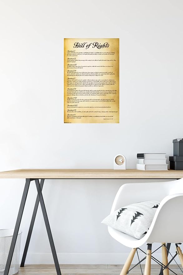Trends International The United States of America - Bill of Rights Wall Poster, 14.725" x 22.375", Premium Poster & Mount Bundle