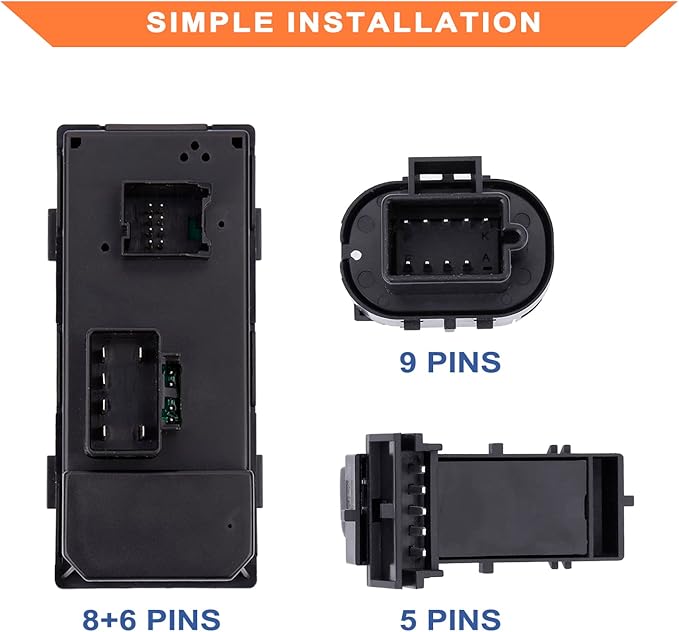 Power Window Control & Front Driver Side Mirror Switch & Door Lock Switch (3PCS) for 2007-2013 Silverado/Sierra 1500 2500 3500 HD. Replaces Part # 25789692 15804093 22883768