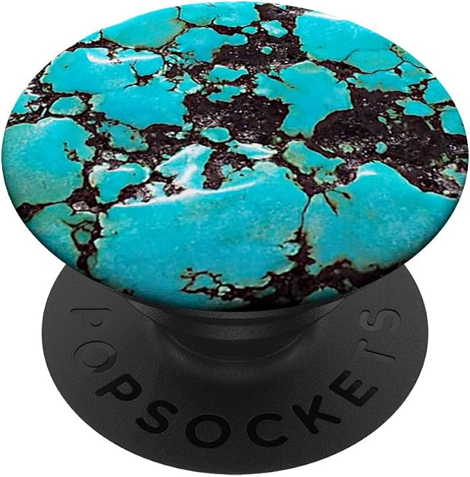 Turquoise Marble Stone Slab Print Southern Glam Phone Grip PopSockets Adhesive PopGrip