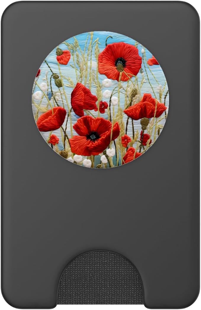 Beautiful Wildflowers in a Grainfield A Red Poppy Flower PopSockets PopGrip for MagSafe