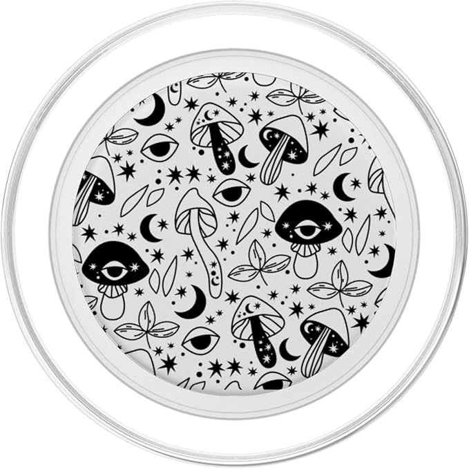 Retro Tropical Mushroom Flower Animal Pattern Design PopSockets Adhesive PopGrip
