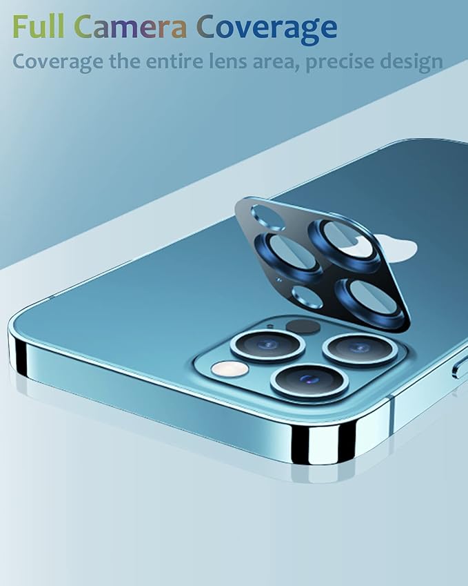 [2 Pack] Compatible for iPhone 13 Pro/iPhone 13 Pro Max Camera Lens Protector Metal Plus Tempered Glass Camera Cover Oneness Design Ultra Clear Anti-Explosion Black+Black