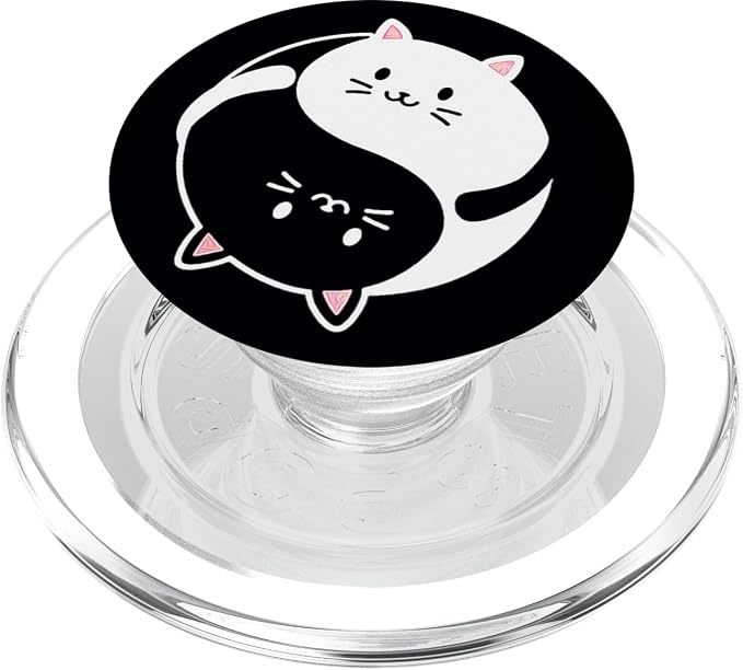 Yin Yang Cat Pop Socket for Phone PopSockets Kitten Yin Yang PopSockets Standard PopGrip