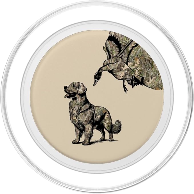 Aesthetic Waterfowl Hunting Camo Duck Hunters with Dog PopSockets Adhesive PopGrip