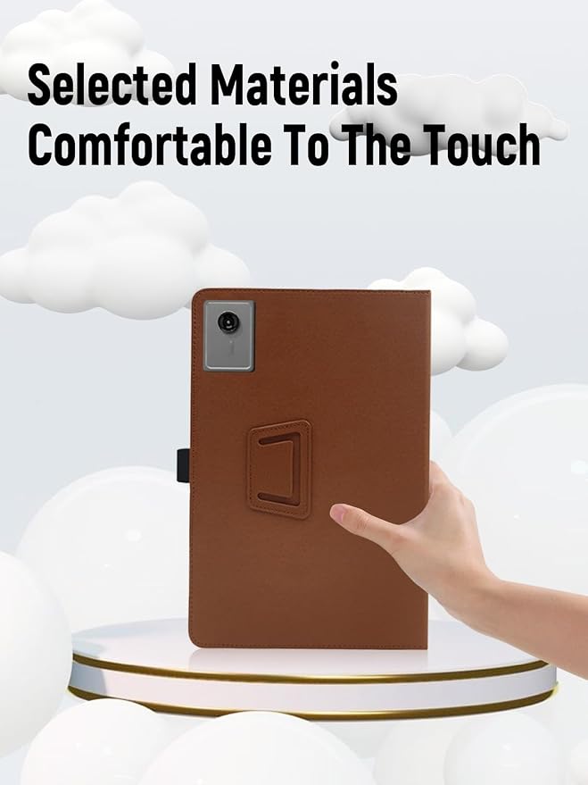 Case for Lenovo Idea Tab Plus 12.1 Inch Tablet 2025 (Black) | PU Leather Folding Cover with Pen Holder and Wrist Strap Business Travel Portable