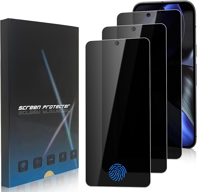 3 Pack Privacy Screen Protector for Google Pixel 10 9H Hardness Anti-Spy Tempered Glass Protection Film Google Pixel 10 6.3 Support Fingerprint Reader Anti-Scratch Case Friendly