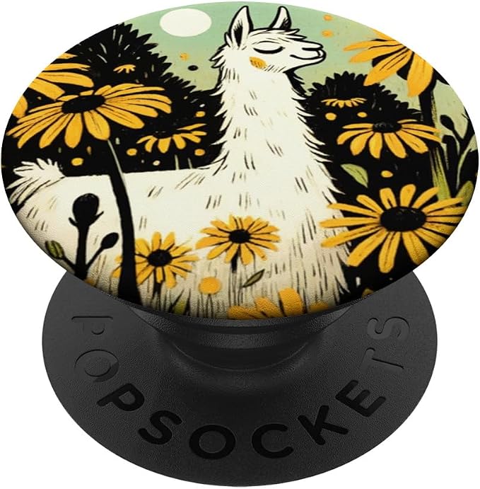 Llama design yellow and blue llamas PopSockets Standard PopGrip