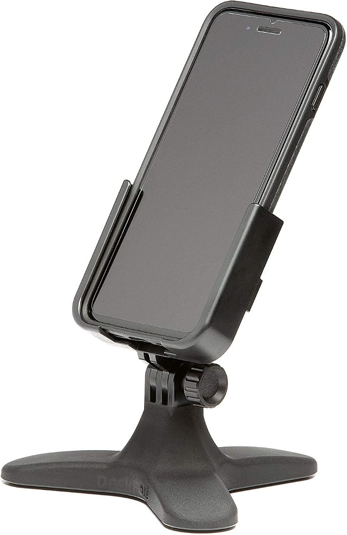 WeatherTech DeskFone - Universal Desktop Cell Phone Holder (Black Metal Knobs)
