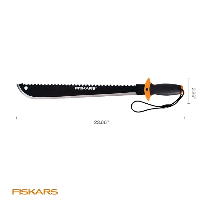 Fiskars Machete Saw, Gifts for Dad, Tempered Steel Blade and Lanyard, 18", Black
