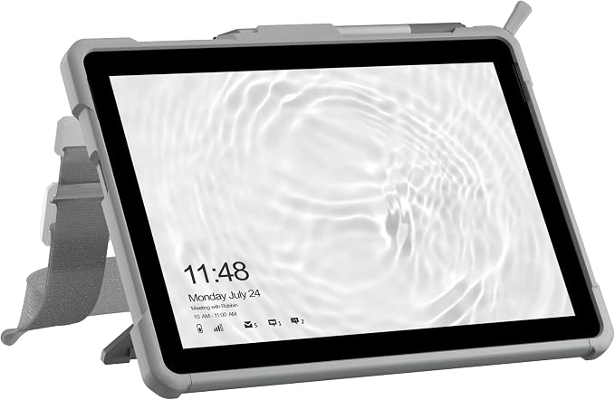 URBAN ARMOR GEAR UAG Microsoft Surface Go 4 / Surface Go 3 / Surface Go 2 / Surface Go Case [10.5-inch Screen] w/Hand Strap Outback Feather-Light Rugged Military Drop Tested Cover Black