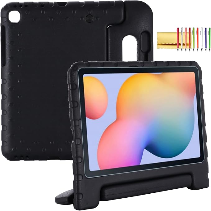 Kids Case for Samsung Galaxy Tab S10 FE Plus 13.1 (2025) Techcircle Handle Stand Light EVA Foam Bumper Protective Rugged Drop Protection Child Proof Cover Black