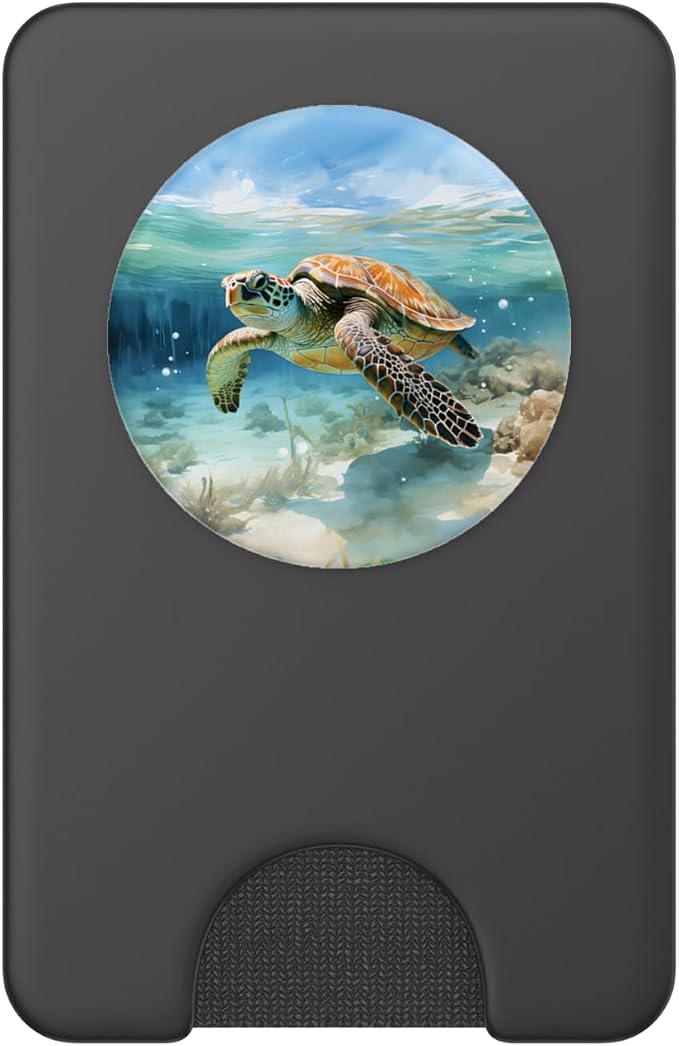 Green Sea Turtle Relaxing Watercolor PopSockets PopGrip for MagSafe