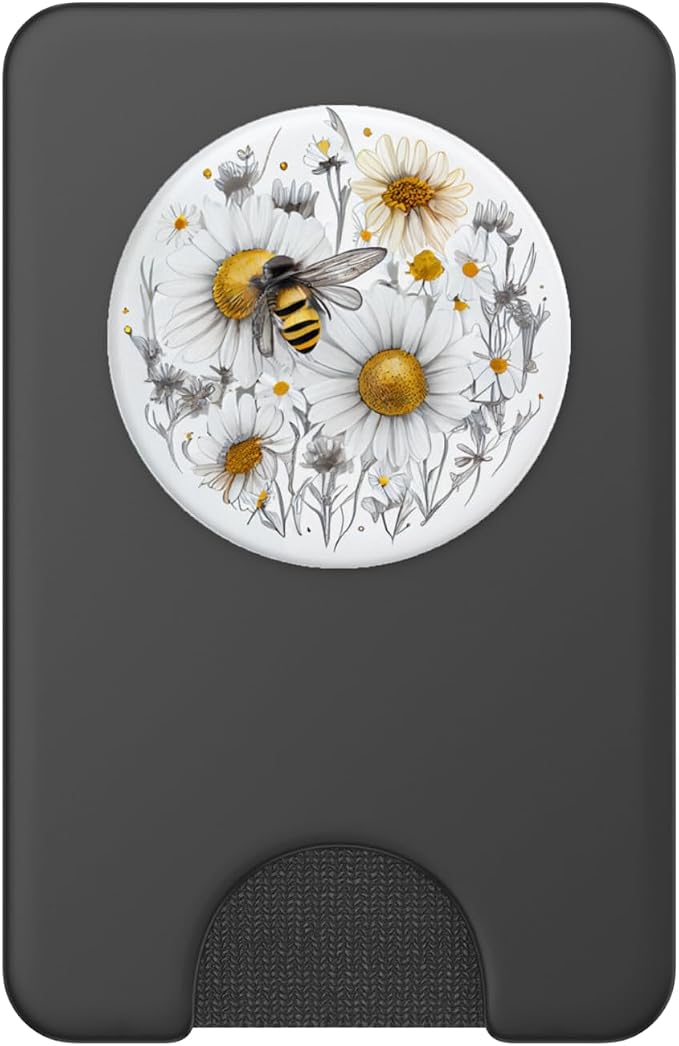 Bee Honeybee Daisy Flowers PopSockets Adhesive PopGrip