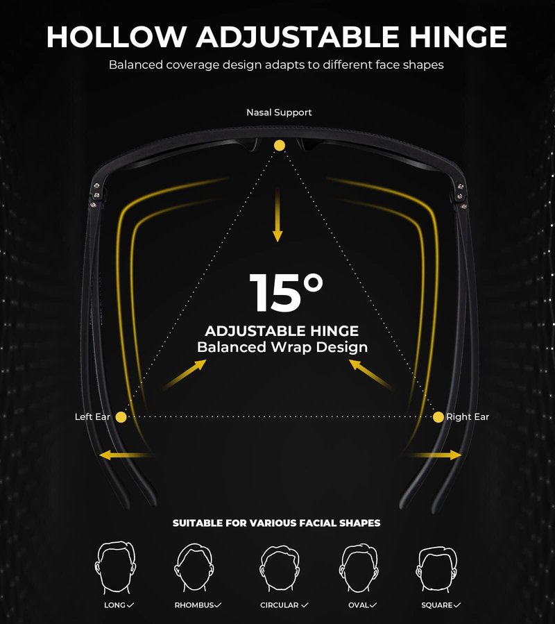 KALIYADI Night Vision Glasses for Men, Lightweight Night Driving Glasses for Driving (Night Vision/NightVision/NightVision)