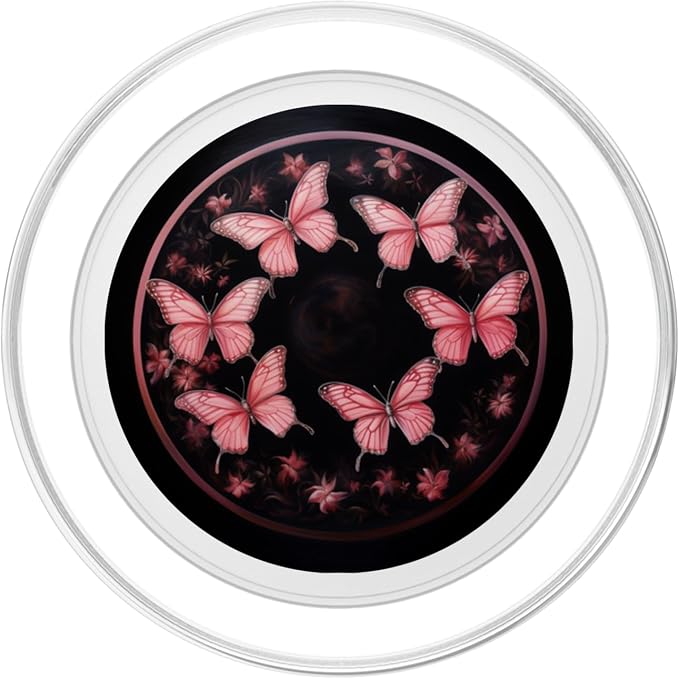 Pink Butterflies Pattern Pink Butterfly PopSockets Adhesive PopGrip