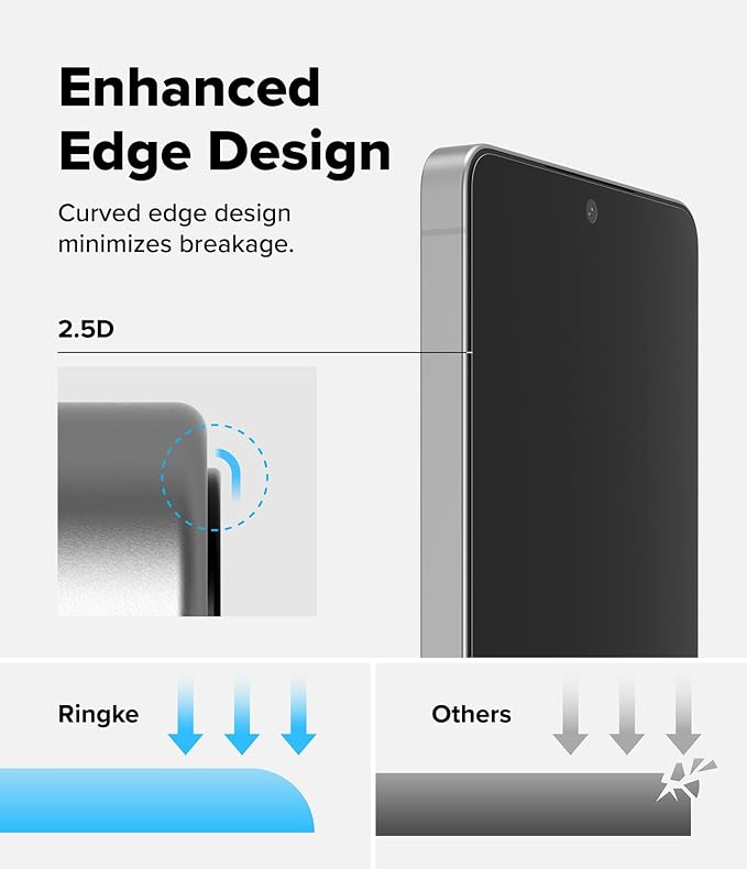 Ringke for Samsung Galaxy A35 5G Screen Protector [Easy Slide 2 Pack] | Easy Installation with Alignment Tool Case Friendly Premium 9H Hardness Tempered Glass