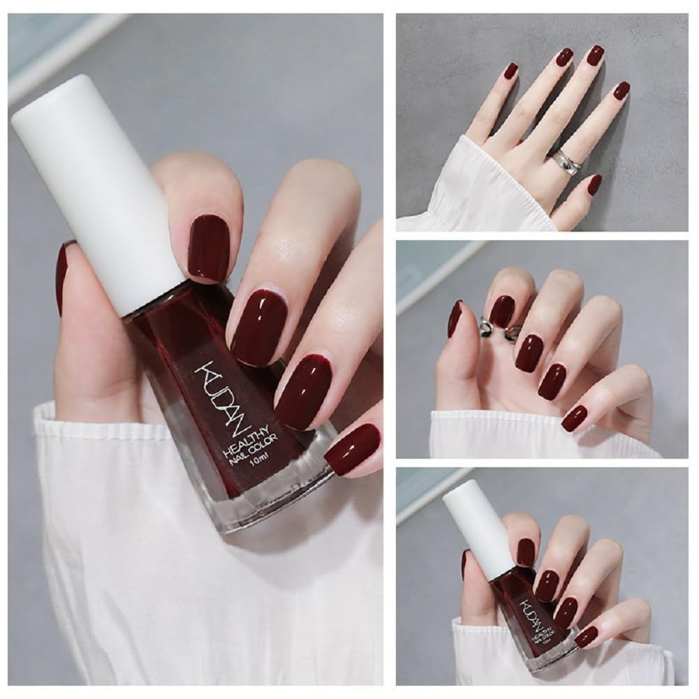Nail Polish set - Nail Lacquer Quick Dry, Full Size, Vibrant, Colorful, Trendy, Glitter, Glossy, Metallic, Matte Nail Art Nail Shades (N23 Western Bordeaux, 52g)