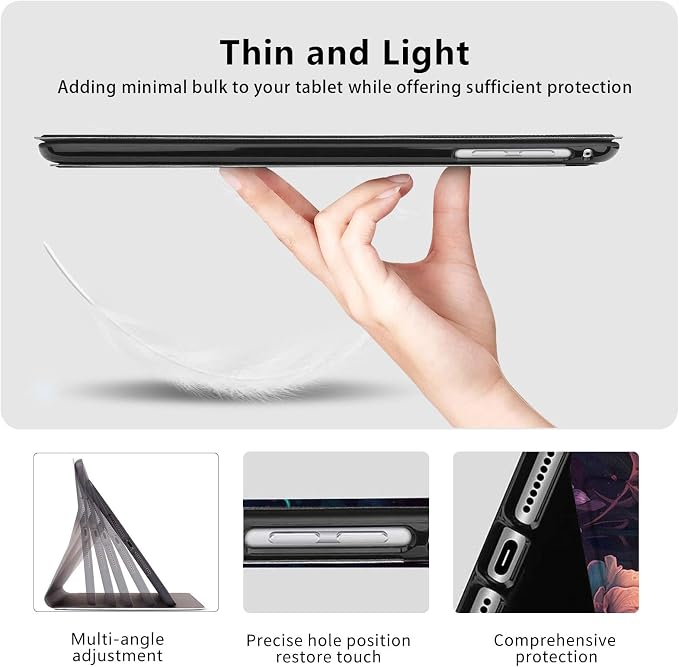 Case for iPad Air 11-inch (M4 2026 / M3 2025 / M2 2024) iPad Air 5th/4th Gen (2022/2020) 10.9 Slim PU Leather Folio Stand &amp Auto Sleep/Wake Protective Smart Cover Tree Fluorescent