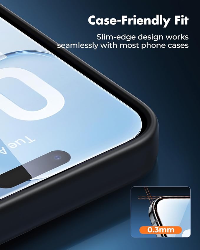 UNBREAKcable iPhone 15 Screen Protector 3-Pack Upgraded Dual-Tempered Glass + 3 Camera Lens Protectors Military-Grade 9H Hardness HD Clarity Anti-Fingerprint Case Friendly 6.1 Inch | Upgraded Du