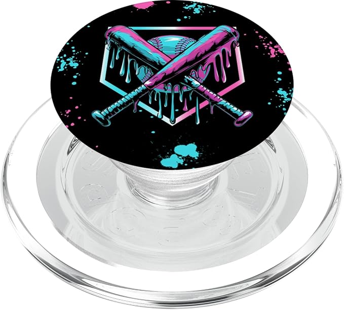 Baseball Ice Cream Drip With Sprinkles Home Plate Youth Boys PopSockets PopWallet for MagSafe