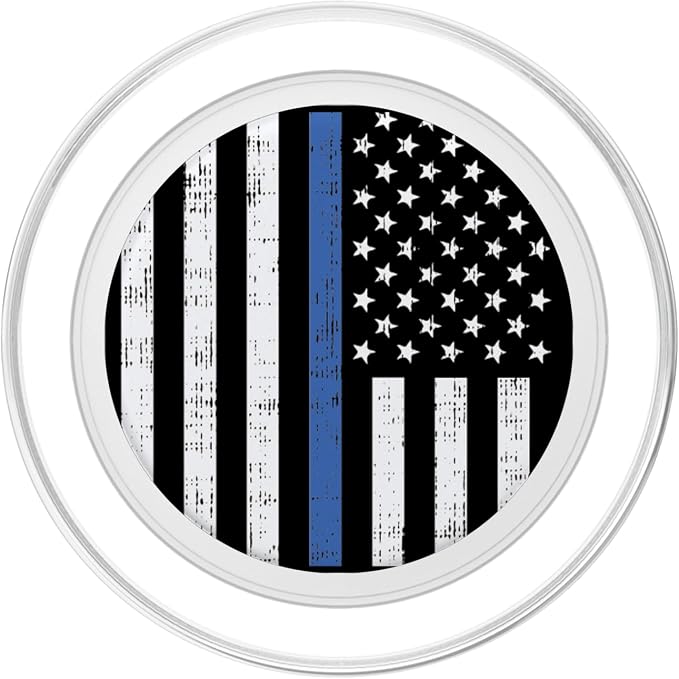 Thin Blue Line US Flag Police Officer Law Enforcement Gift PopSockets Adhesive PopGrip