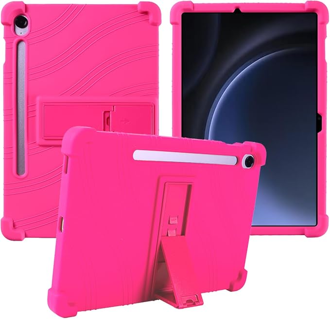 for Samsung Galaxy Tab S10 FE 11 Inch Tablets CaseBOVUGAC Soft Silicone Adjustable Stand Shockproof Kids Friendly for 10 Inch Tablets(Black)