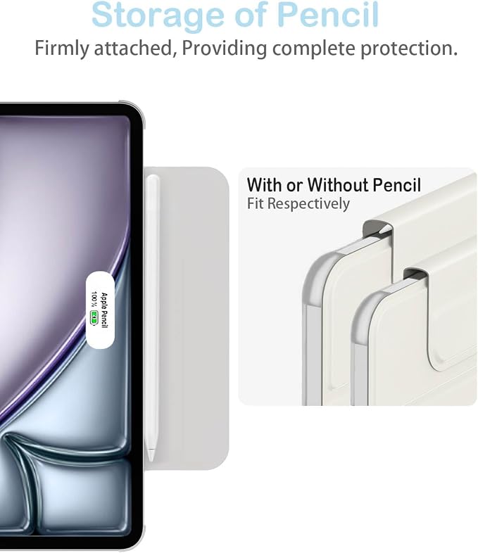 Feams Y Fold Folio for iPad Air 11-inch M4 2026/ M3 2025 / M2 2024 iPad Air 5th/4th Generation 2022/2020 10.9 Inch Y-Shaped Stand Magnetic Attachment Back Cover with Clasp &amp Auto Sleep Black