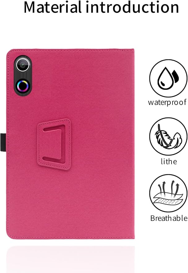 for ROWT A10 Android 10 inch Tablet CaseFolding Stand Protective Cover with Pencil Holder and Wrist StrapFull Protection Premium PU Scratch Resistant(Black)