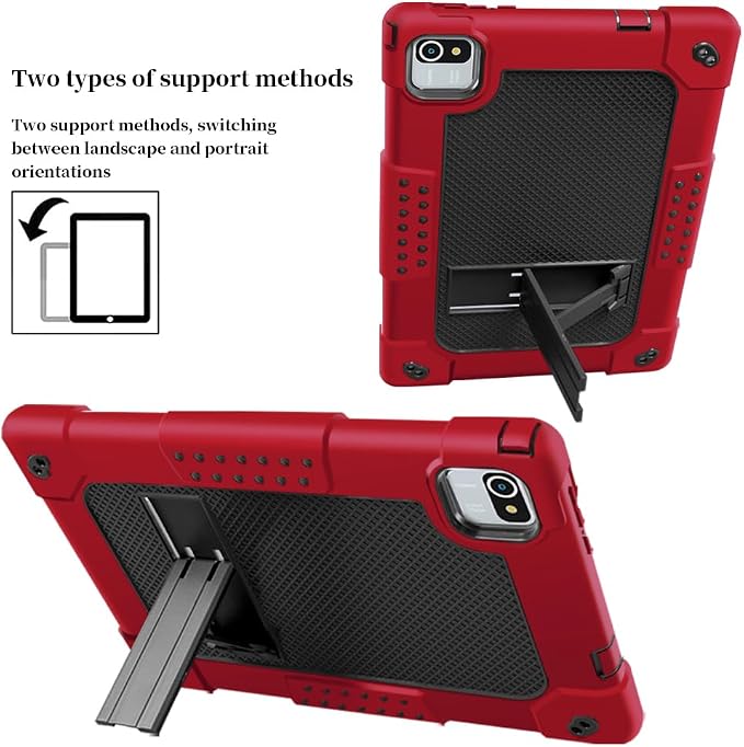 Compatible with aiprotablet C20e / MB1001 10 Inch/ZZB 10 Inch Tablet Case Kids Friendly Shockproof Shoulder Strap Shell for CZZ/Okaysea 10.1/HAPPYBE/ANYLAKE/Velorim Tablet (Black/Black)