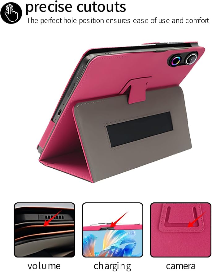 for ROWT A10 Android 10 inch Tablet CaseFolding Stand Protective Cover with Pencil Holder and Wrist StrapFull Protection Premium PU Scratch Resistant(Black)