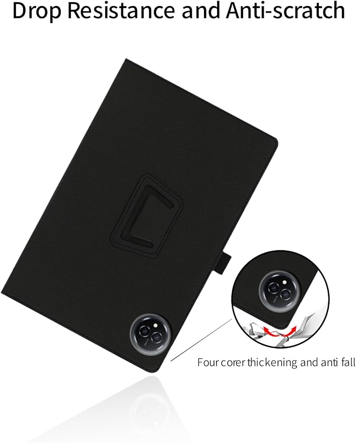 for FEONAL D126 11 Inch Android 14 Tablet CaseFolding Stand Protective Cover with Pencil Holder and Wrist StrapFull Protection Premium PU Scratch Resistant(Black)