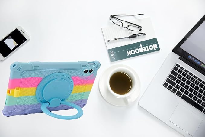Tablet Case for Teclast P50 11 inch Soft Anti-Stress Silicone Case with 360° Rotate Stand/Pencil Holder/Shoulder Strap/Pen for Teclast P50 (Colorful Blue)