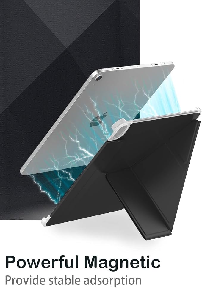 Feams Y Fold Folio for iPad A16 11th Generation Case 11 Inch 2025 iPad 10th Generation Case 10.9 Inch 2022 Y-Shaped Stand Magnetic Attachment Back Cover with Magnetic Clasp &amp Auto Sleep Black