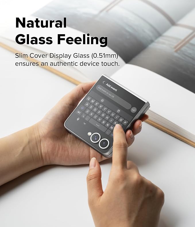 Ringke for Samsung Galaxy Z Flip 7 Screen Protector [Tempered Glass Pro] | Cover Display Tempered Glass Pro 2 Pack Super Easy to Install Case Friendly Protector for the Outer Display