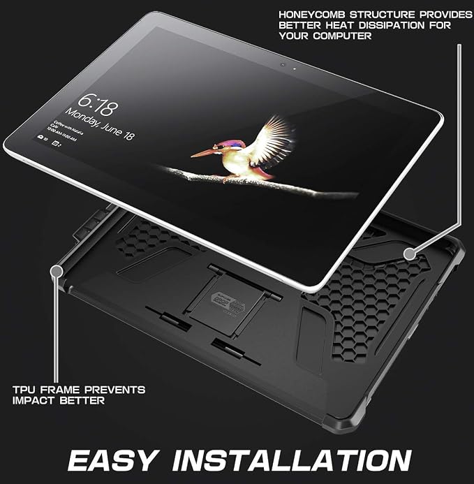 SUPCASE for Microsoft Surface Go Case with Stand (Unicorn Beetle Pro) [Pen Holder] [Military-Grade Protection] Heavy Duty Rugged Tablet Cover for Surface Go 4 / Go 3 / Go 2 / Surface Go Black