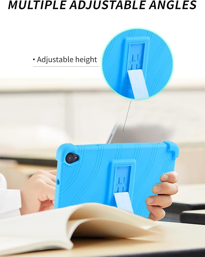 Case for Callsky-Tab Ctab 8 Android Tablet 8 Inch，WUNIAK Shock Proof Lightweight Stand Rubber Shell Protective CoverKids Friendly Soft Silicone Adjustable Stand CoverBlack