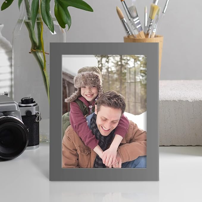 Renditions Gallery 6x8 inch Picture Frame High-end Modern Style, Made of Solid Wood and High Definition Glass Ready for Wall and Tabletop Photo Display, Gray Frame