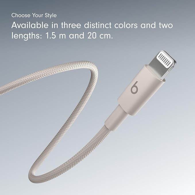 Beats 240W USB-C to USB-C Braided Cable Fast Charging Durable/Tangle Free Compatible with Apple and Android Devices (3 m/10 ft) – Bolt Black