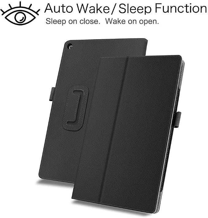 Case for Amazon Fire HD 10 Tablet 10.1 Inch Display (13th Generation 2023 Released) - Slim Lightweight Folio Stand Cover PU Leather Case + 1 Screen Protector and 1 Stylus (Black)