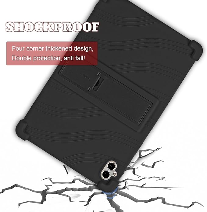 ATOOZ for Boost Celero 5G Tablet Case 10.95 Inch 2025Soft Silicone Shockproof Kids Case for Celero 5G Tablet 11 Inch with PC Stand (Black)