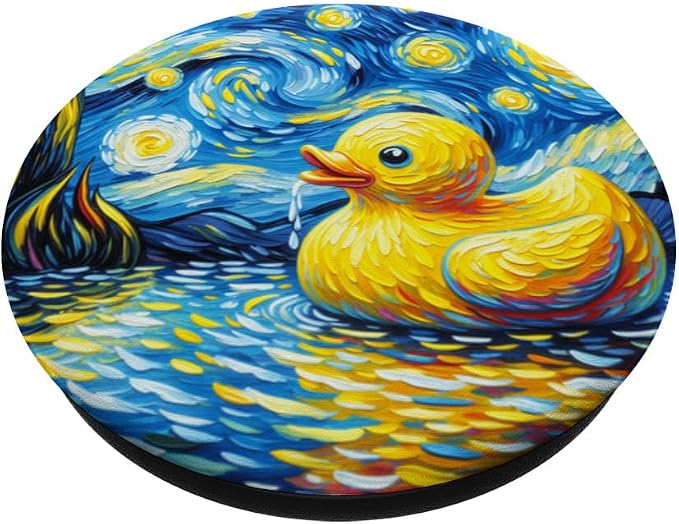 Rubber Duck Starry Night Painting Ducky Vincent Van Gogh Art PopSockets PopWallet for MagSafe
