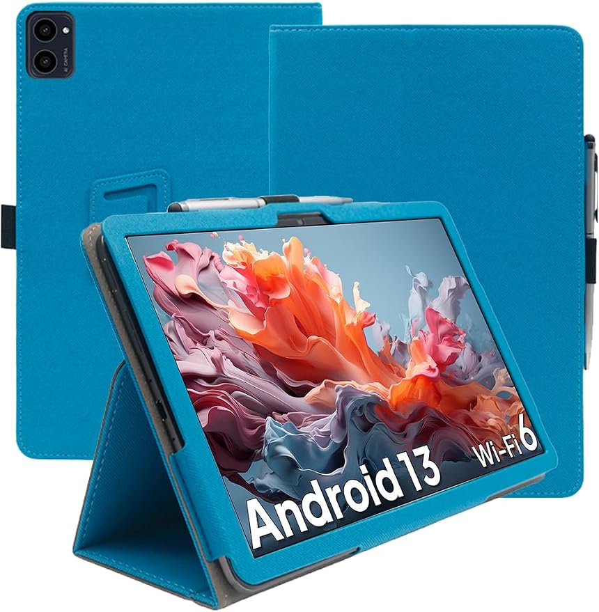 Case for ApoloSign EM101A 10.1 Touch Screen Tablets，Premium Leather Business Folio Stand Cover with Hand Strap for ApoloSign EM101ABlack.