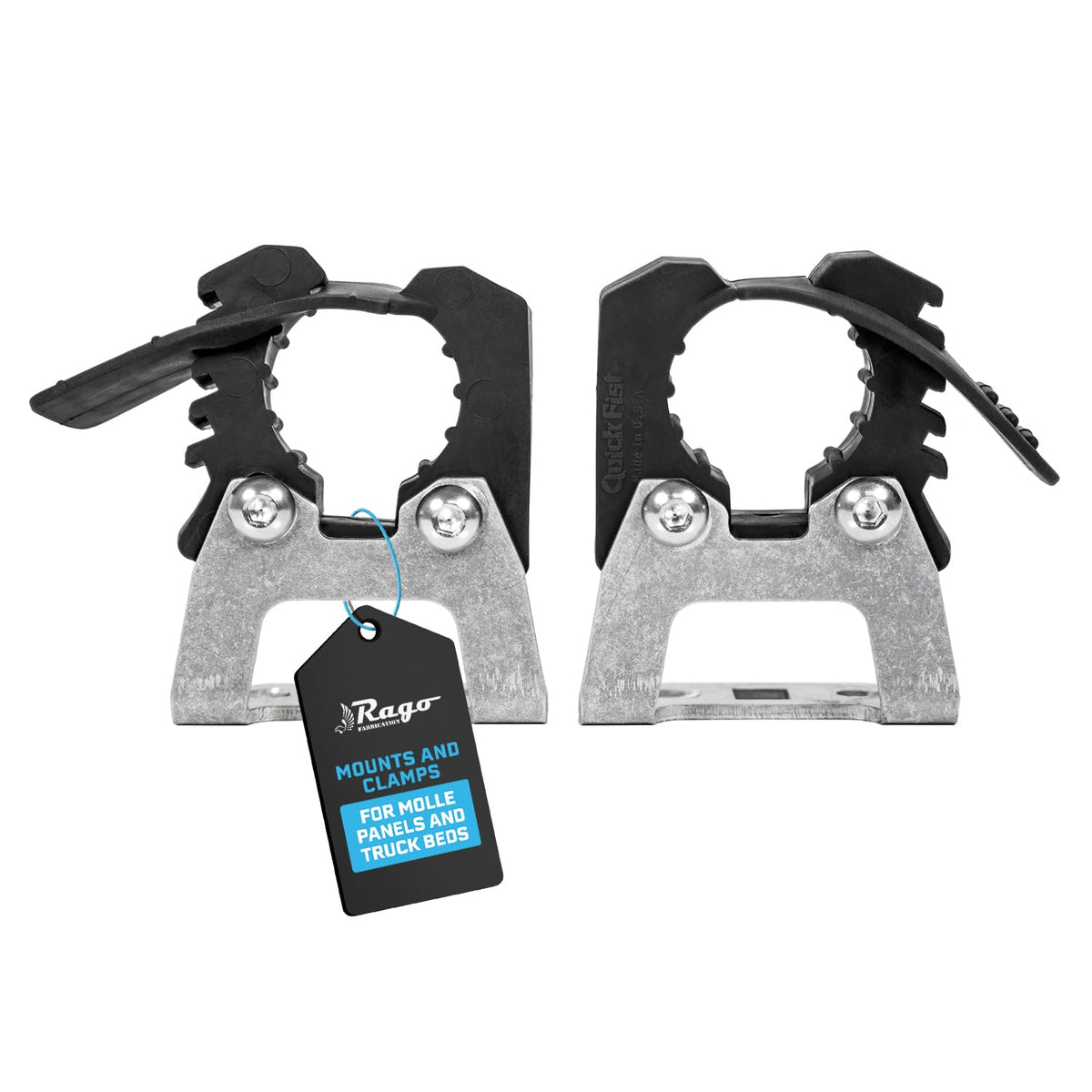 Rago Molle Panel Mounts with Quick Fist Clamps for Shovels and Axes CNC