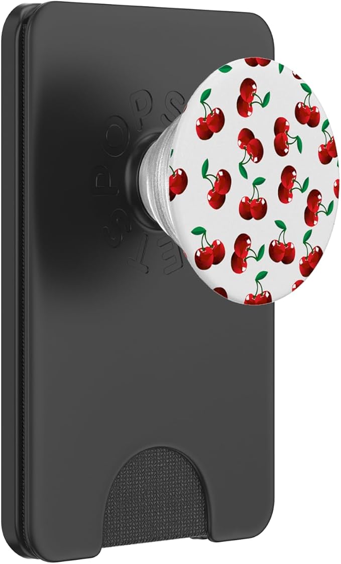 Cherry Pattern on White PopSockets Adhesive PopGrip