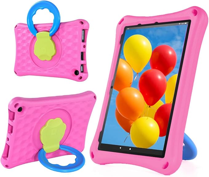 All-New Fire HD 10 Tablet Case for Kids(2023 Release)Incompatible with iPad SamsungLight Weight Shock Proof Handle Friendly 360 Rotating Grip Stand Kid-Proof Case (Green)