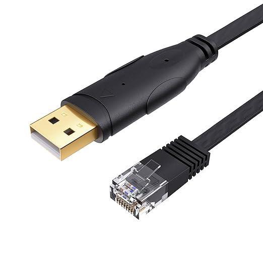 CableCreation USB Console Cable USB to RJ45 Serial Adapter 10FT/ 3M Black | Compatible with Router/Switch of Cisco NETGEAR Windows Linux System